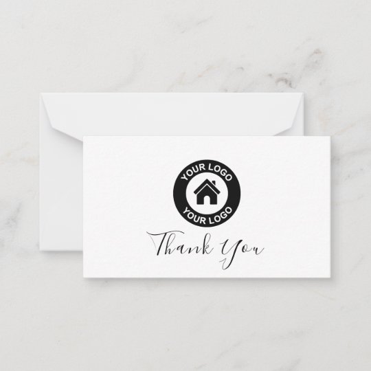 Custom Business Logo And Message Thank You Card Zazzle