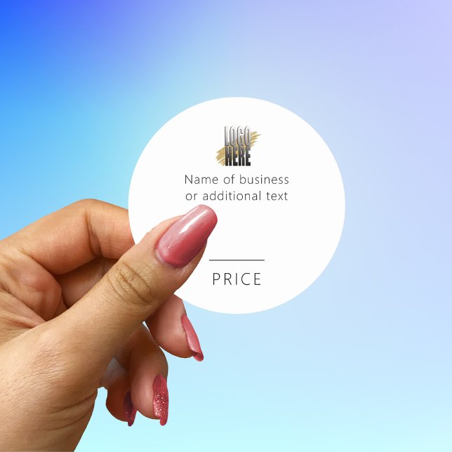 Custom Business Logo and Price  Classic Round Sticker (Creator Uploaded)