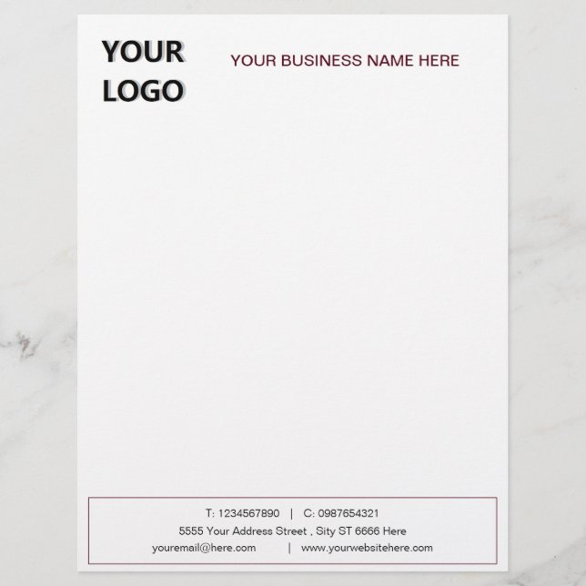 Custom Business Logo and QR Code Letterhead (Front)