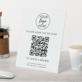 Custom Business logo and QR Code Pedestal Sign