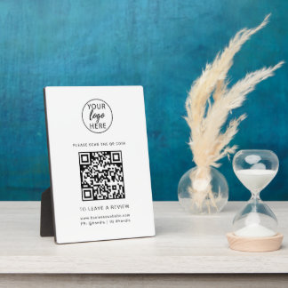 Custom Business Logo and QR Code Plaque