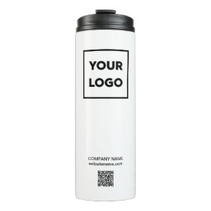 Custom Business Logo and QR Code Thermal Tumbler
