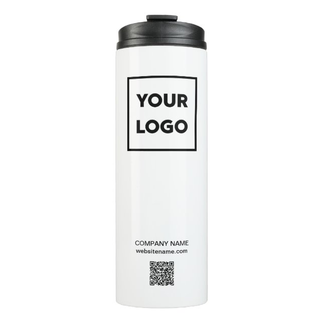 Custom Business Logo and QR Code Thermal Tumbler (Front)