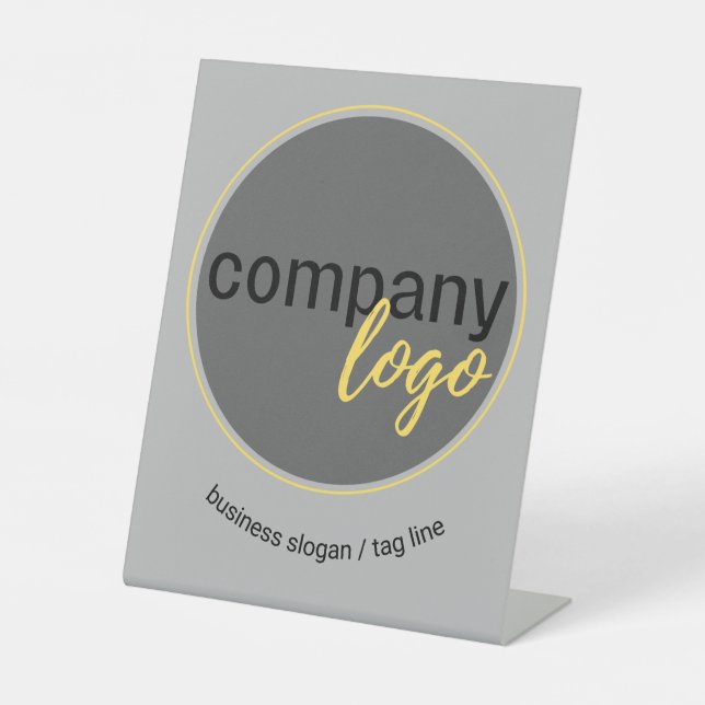 CUSTOM BUSINESS LOGO AND SLOGAN COMPANY BRAND  PEDESTAL SIGN (Front)