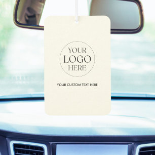Custom Business Logo and Text Black White Modern Car Air Freshener