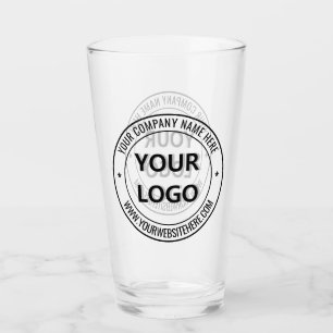 Custom Business Logo and Text Branded Beer Glass