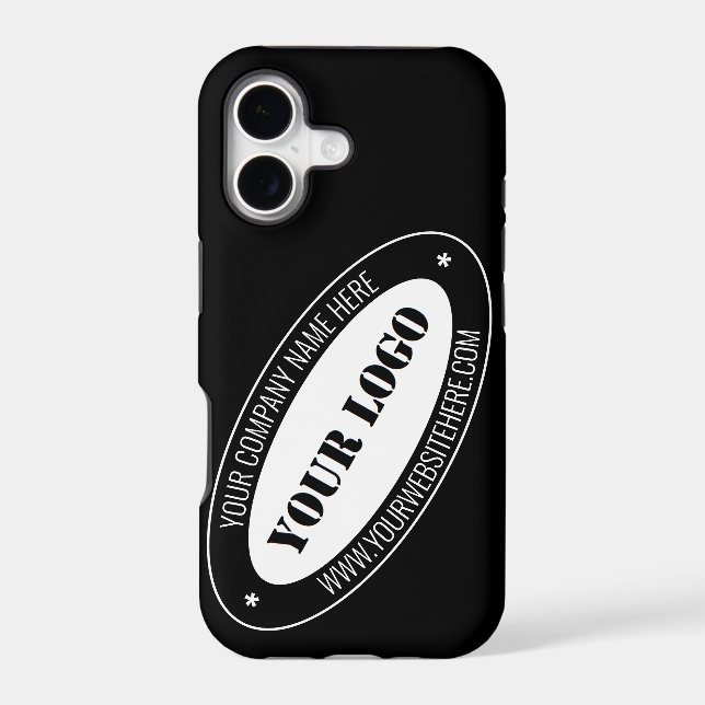 Custom Business Logo and Text Branded iPhone Case (Back)