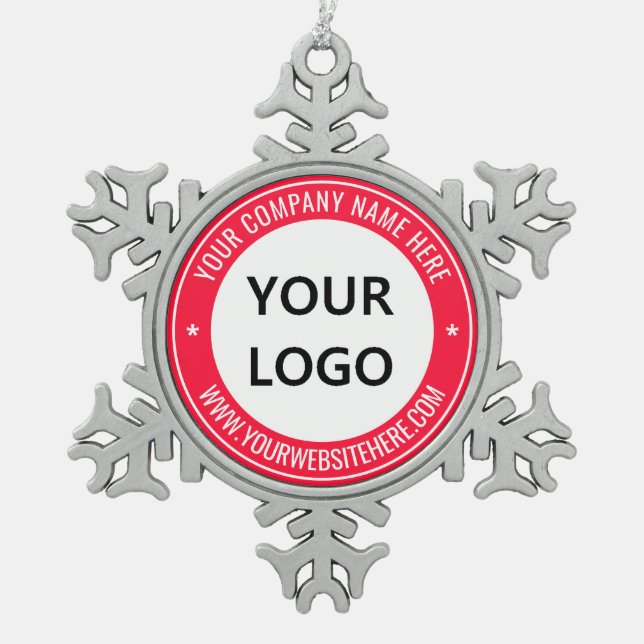 Custom Business Logo and Text Christmas Ornament (Front)