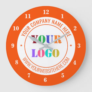 Custom Business Logo and Text Clock Template