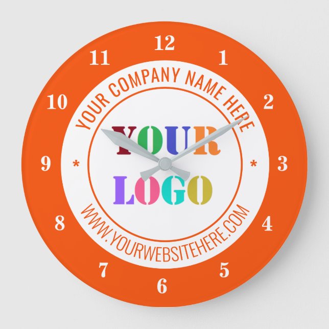 Custom Business Logo and Text Clock Template (Front)