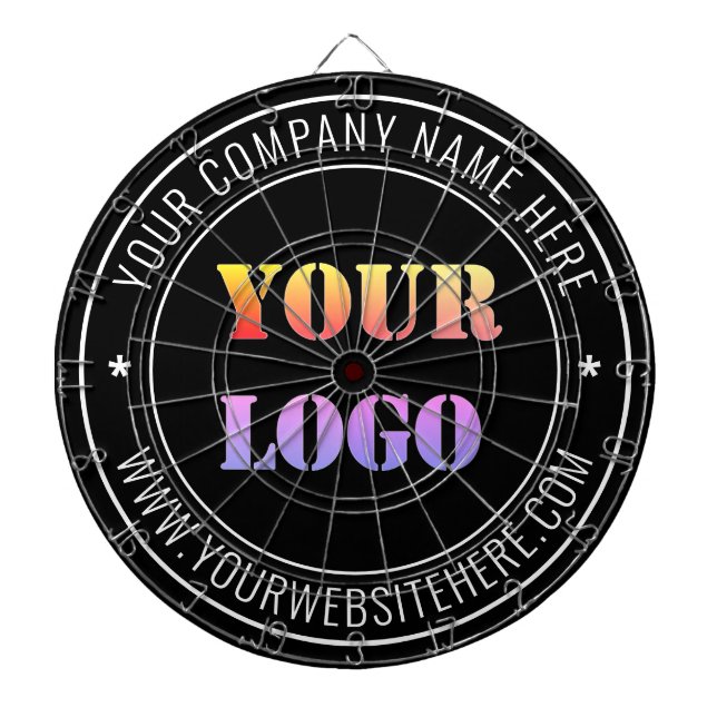 Custom Business Logo and Text Company Dart Board (Front)