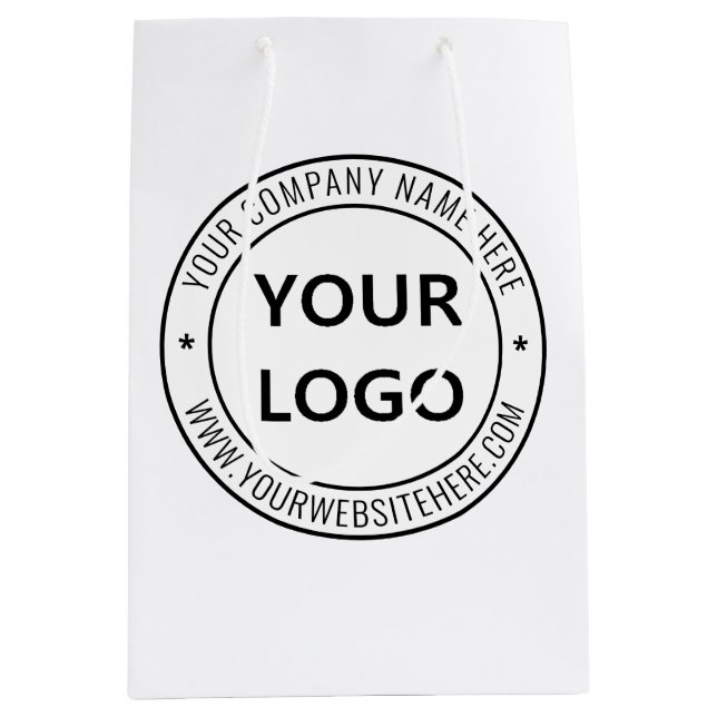 Custom Business Logo and Text Company Gift Bag  (Front)