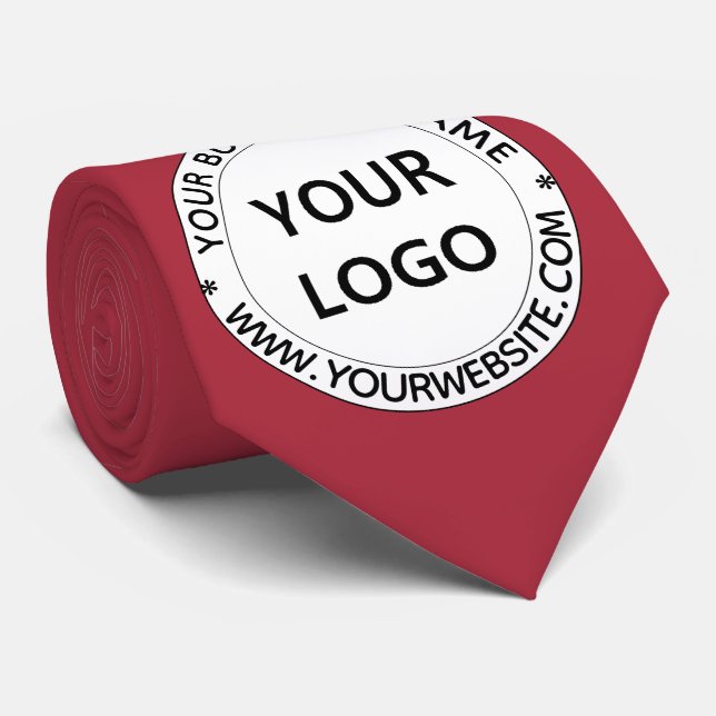 Custom Business Logo and Text Company Neck Tie (Rolled)