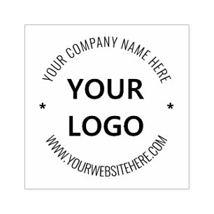 Custom Business Logo and Text Company Rubber Stamp