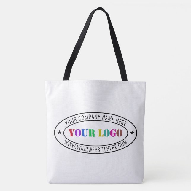 Custom Business Logo and Text Company Tote Bag (Front)