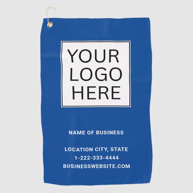Custom Business Logo and Text Golf Towel (Front)