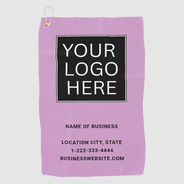 Custom Business Logo and Text Golf Towel (Front)