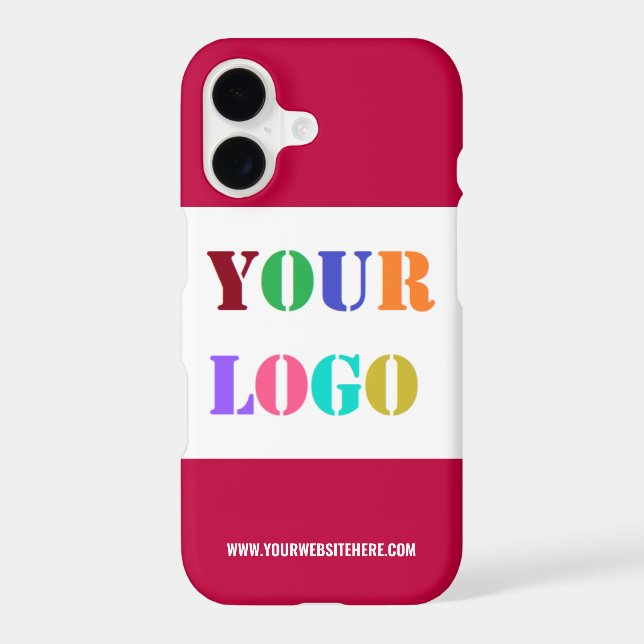 Custom Business Logo and Text iPhone Case Template (Back)