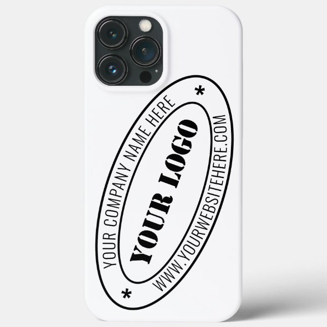 Custom Business Logo and Text iPhone Case Template (Back)