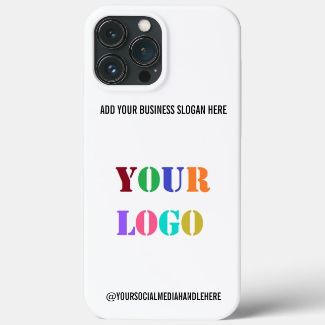 Custom Business Logo and Text iPhone Case Template (Back)