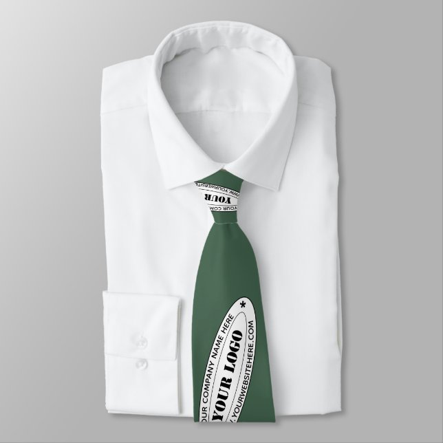 Custom Business Logo and Text Neck Tie Template (Tied)