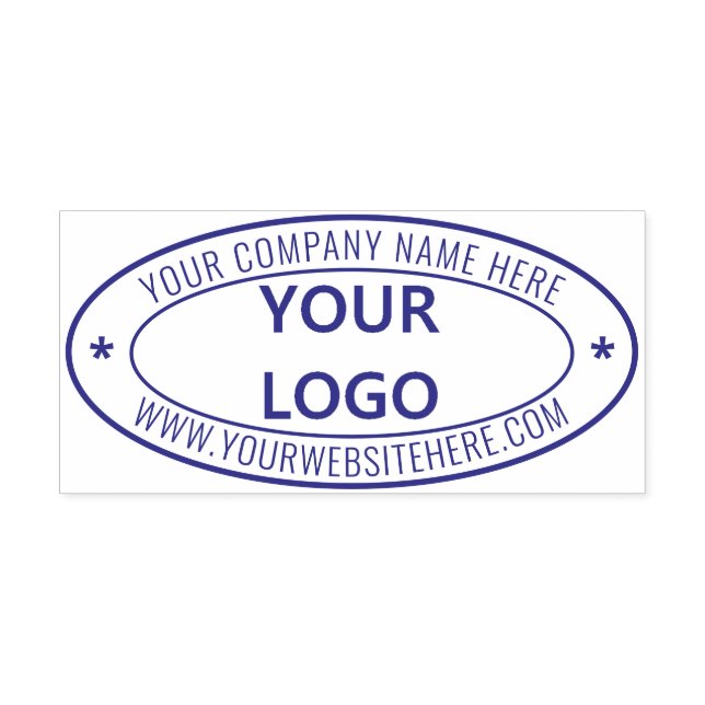 Custom Business Logo and Text Oval Stamp (Design)