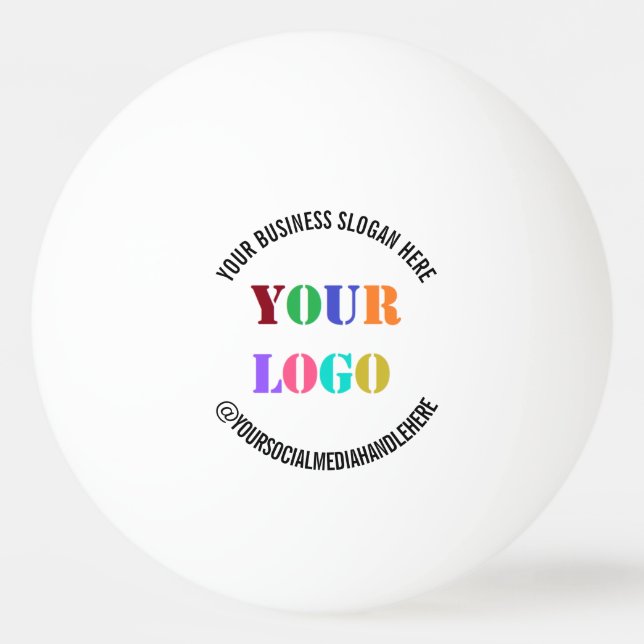 Custom Business Logo and Text Ping Pong Ball (Front)