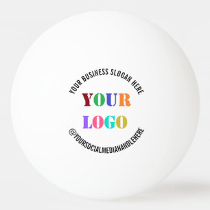Custom Business Logo and Text Ping Pong Ball