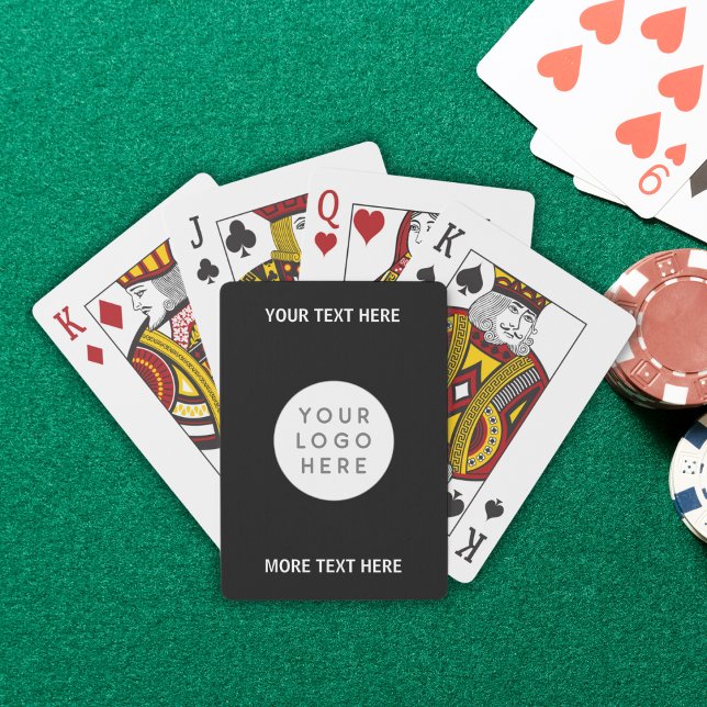 Custom Business Logo And Text Playing Cards (Custom Business Logo And Text Poker Cards)