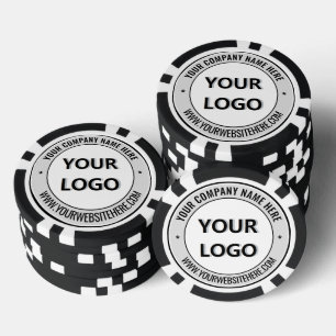 Custom Business Logo and Text Poker Chips Template