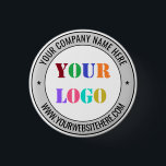 Custom Business Logo and Text Promotional Button<br><div class="desc">Custom Colours and Fonts - Design Your Own Personalised Branded Button Example with Your Company Logo and Name Website or Custom Text Professional Design Promotional Business Buttons / Gift - Add Your Logo - Image - Photo or QR Code / Name - Company / Website or E-mail or Phone -...</div>
