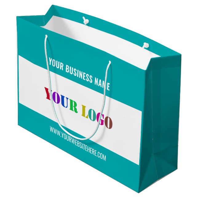 Custom Business Logo and Text Promotional Gift Bag (Back Angled)