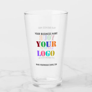 Custom Business Logo and Text Promotional Glass