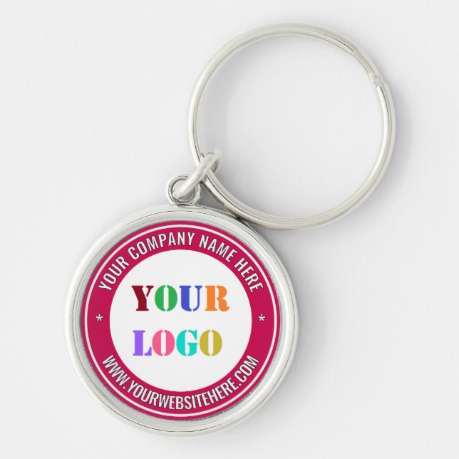 Custom Business Logo and Text Promotional Keychain (Front)
