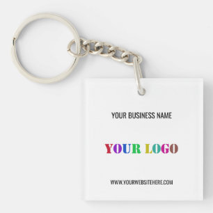 Custom Business Logo and Text Promotional Keychain