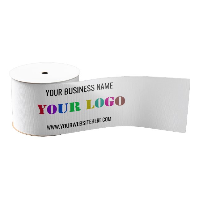 Custom Business Logo and Text Promotional Ribbon Grosgrain Ribbon (Spool)