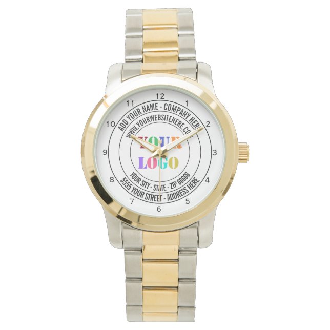 Custom Business Logo and Text Promotional Watch (Front)