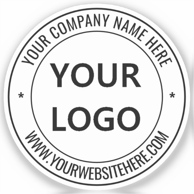 Custom Business Logo and Text Sticker Template (Front)