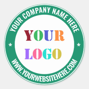 Custom Business Logo and Text Stickers Example