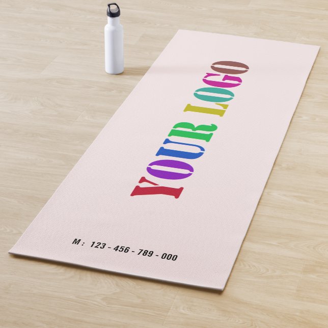 Custom Business Logo and Text Yoga Mat Template (In Situ)