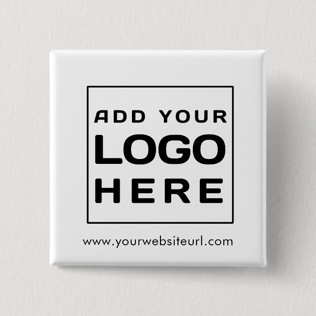 Custom Business Logo and Website 15 Cm Square Badge (Front)