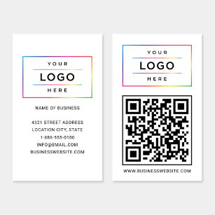 Custom Business Logo and Website QR Code Business Card
