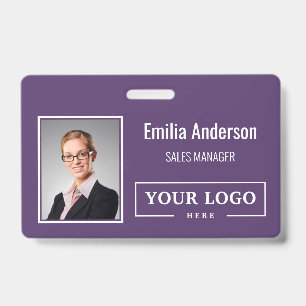 Custom Business Logo Barcode Employee Photo ID Badge