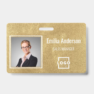 Custom Business Logo Barcode Employee Photo ID Badge