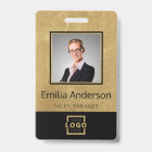 Custom Business Logo Barcode Employee Photo
