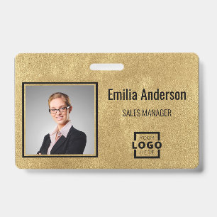 Custom Business Logo Barcode Employee Photo ID Badge