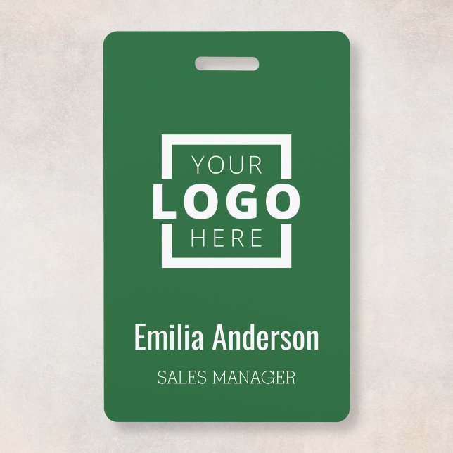 Custom Business Logo Basic Barcode Employee ID Badge (Creator Uploaded)