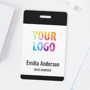 Custom Business Logo Basic Barcode Employee ID Badge