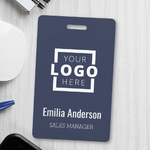 Custom Business Logo Basic Barcode Employee ID Badge