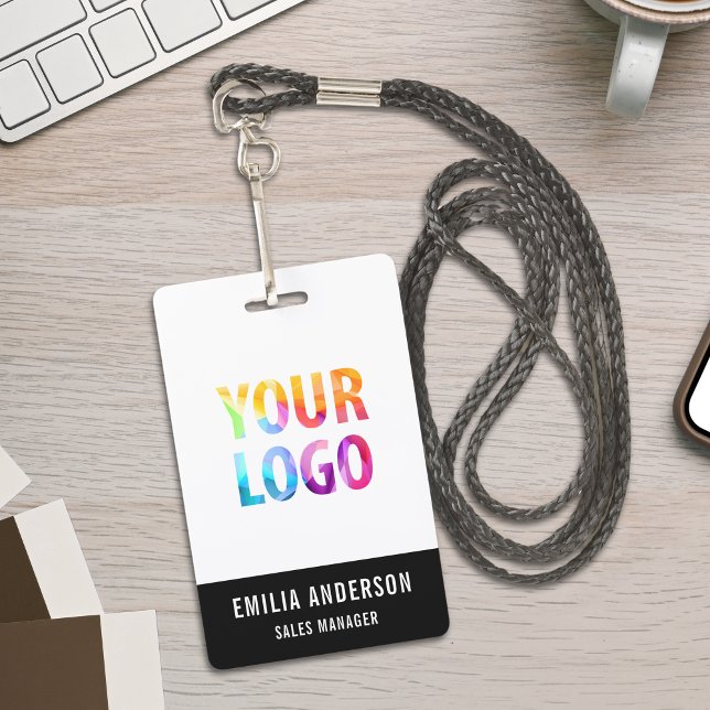 Custom Business Logo Basic Barcode Employee ID Badge (Creator Uploaded)